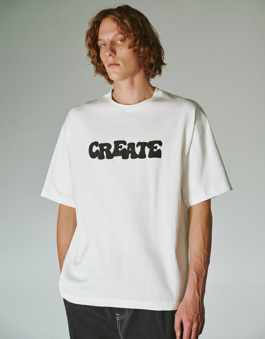 Letter Printed Crew Neck Loose T-Shirt