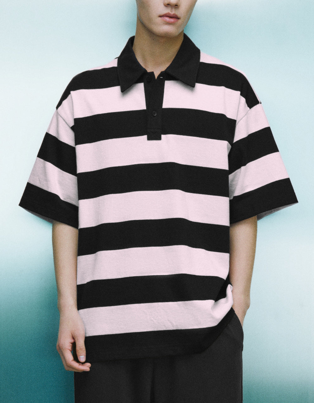 Striped Loose Polo Shirt