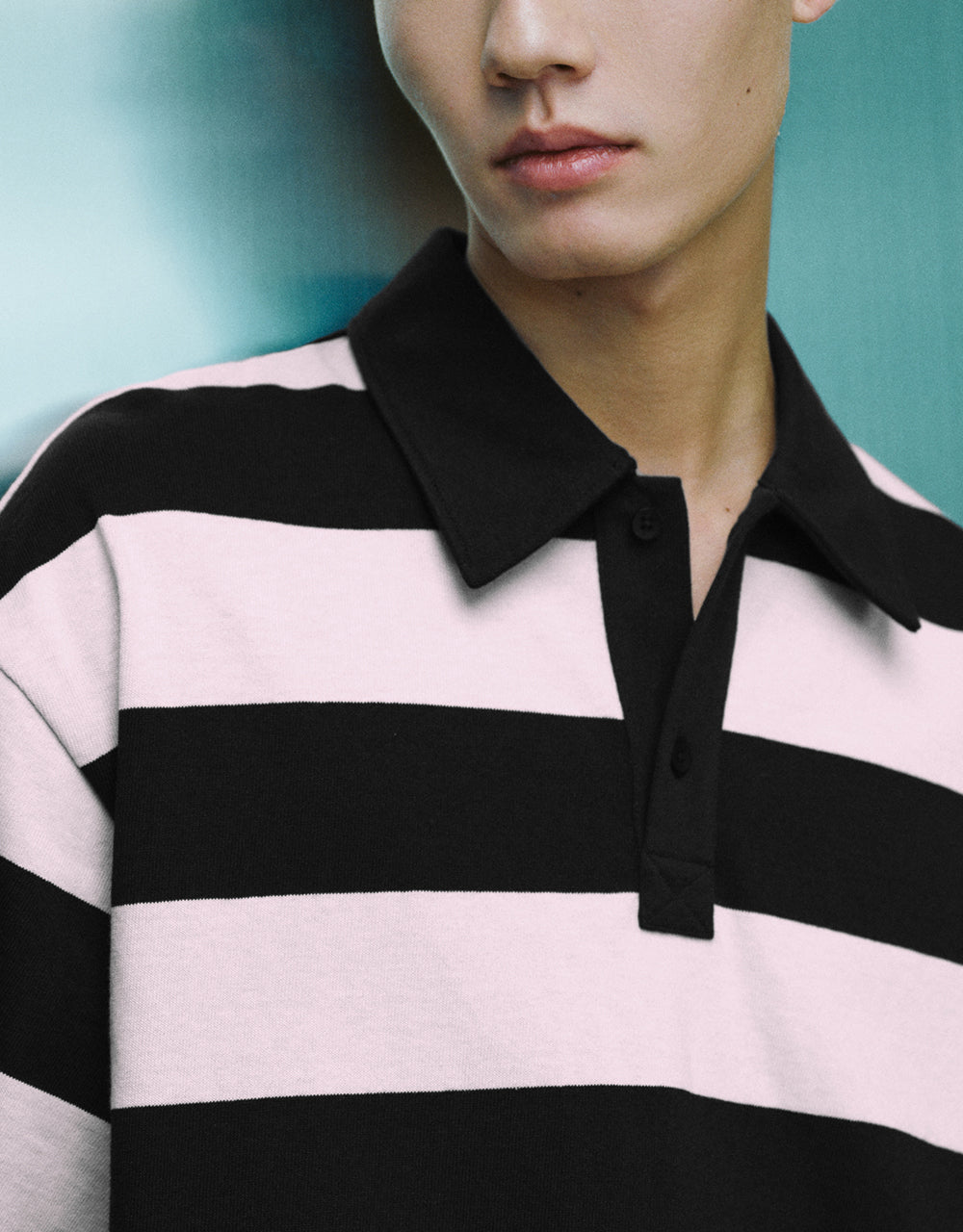 Striped Loose Polo Shirt