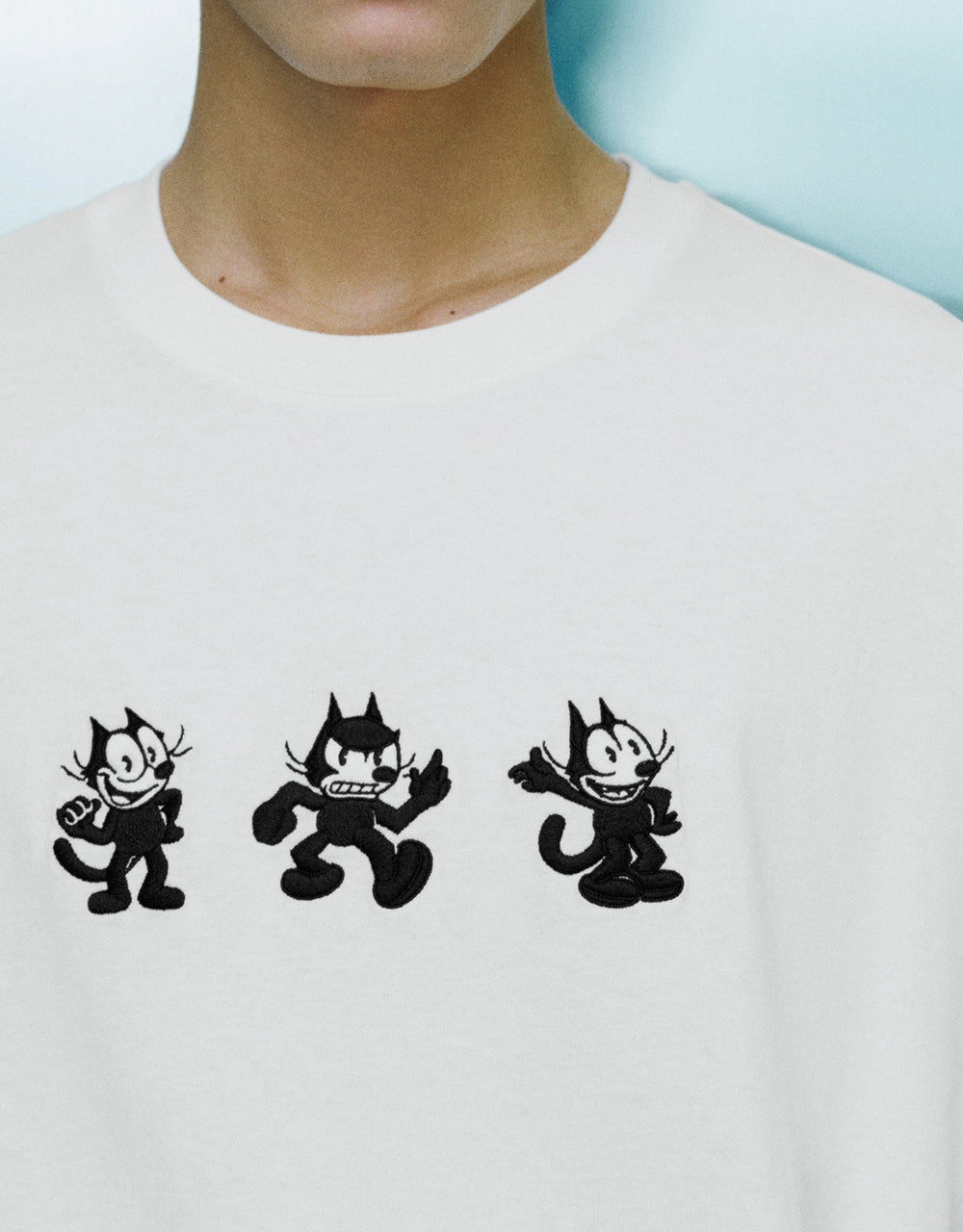 Cartoon Embroidered Crew Neck T-Shirt