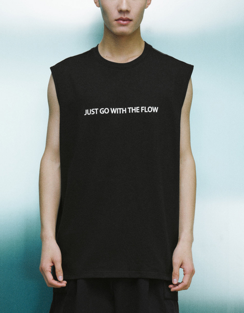 Letter Printed Crew Neck Tank Top