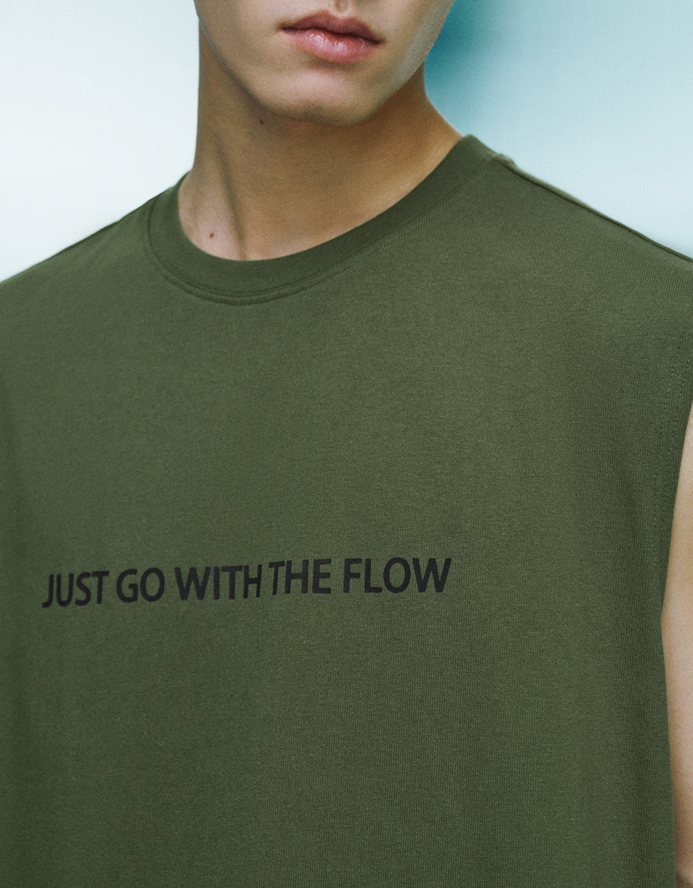 Letter Printed Crew Neck Tank Top