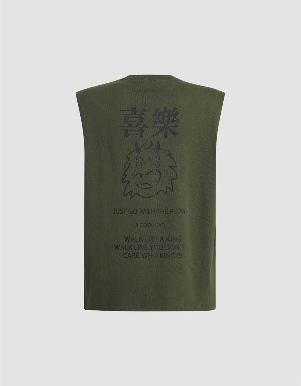 Letter Printed Crew Neck Tank Top