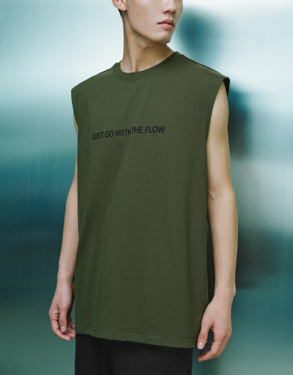 Letter Printed Crew Neck Tank Top