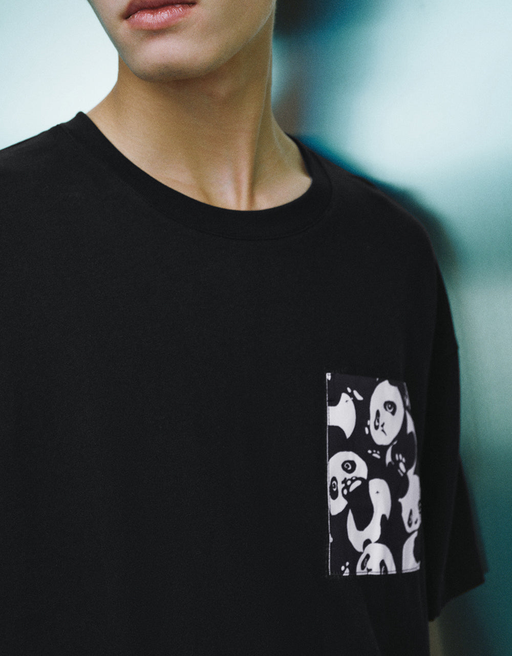 Panda Printed Crew Neck Loose T-Shirt