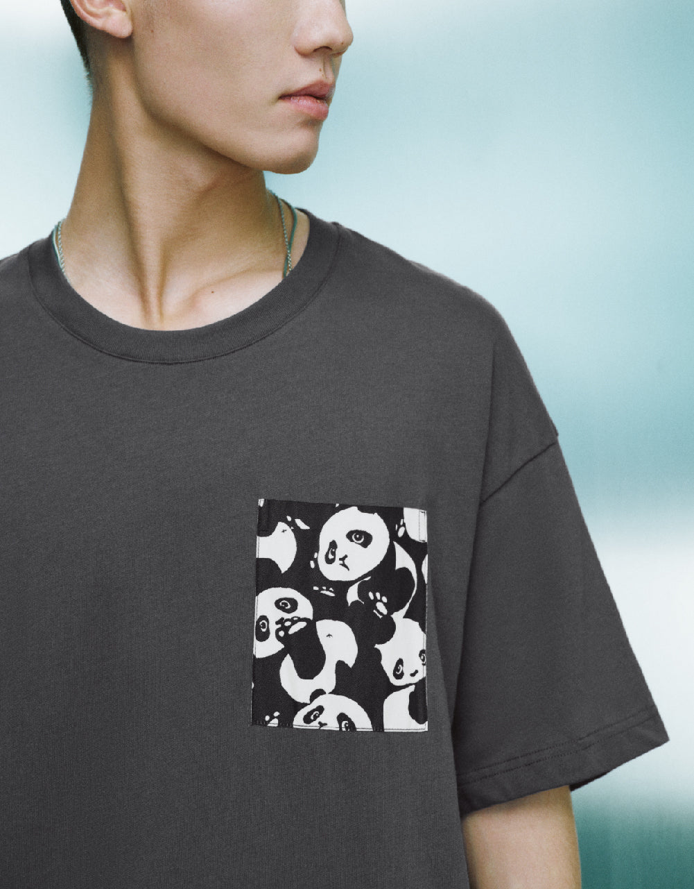 Panda Printed Crew Neck Loose T-Shirt