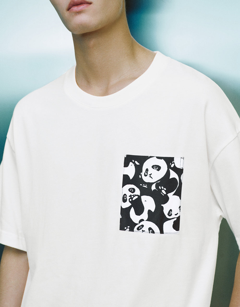 Panda Printed Crew Neck Loose T-Shirt