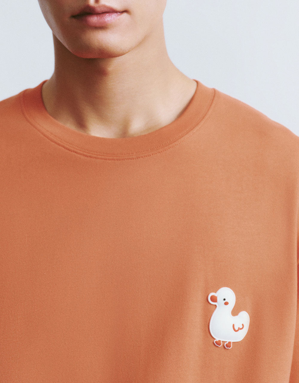 Cartoon Embossed Crew Neck T-Shirt