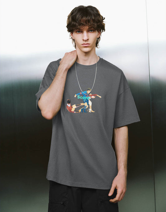 Printed Crew Neck Loose T-Shirt