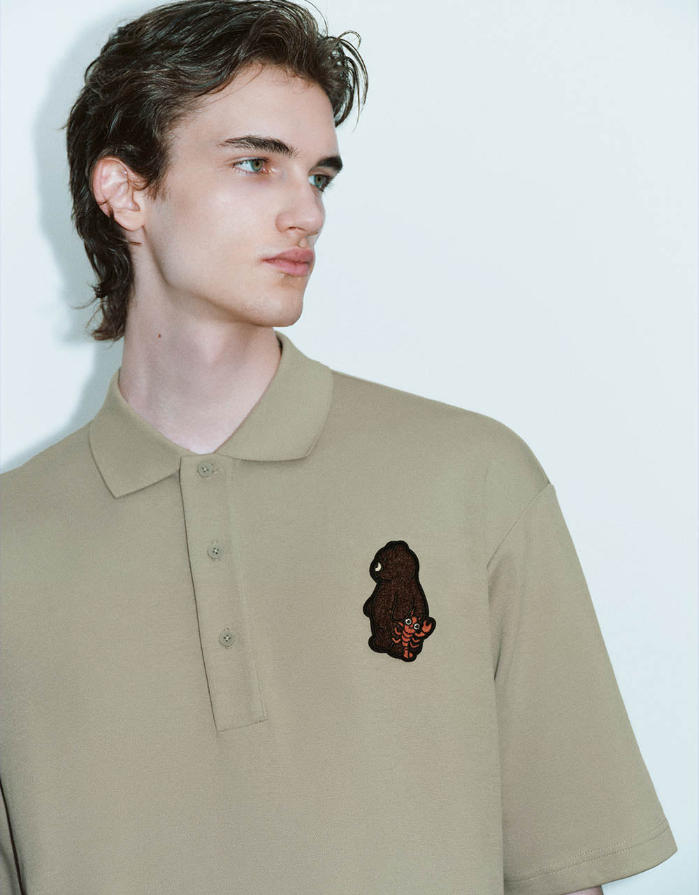 Cartoon Embossed Loose Polo Shirt