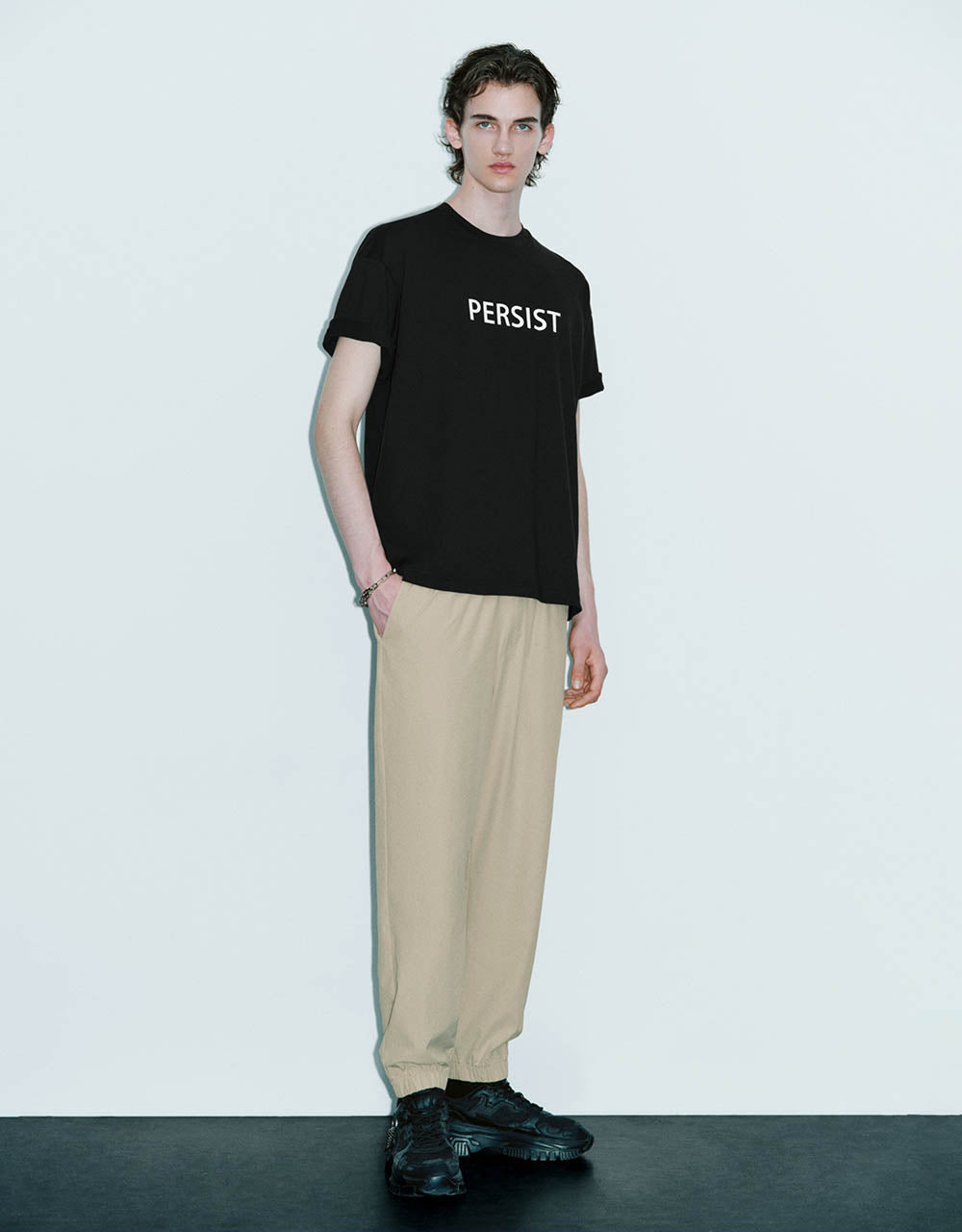 Letter Printed Crew Neck T-Shirt