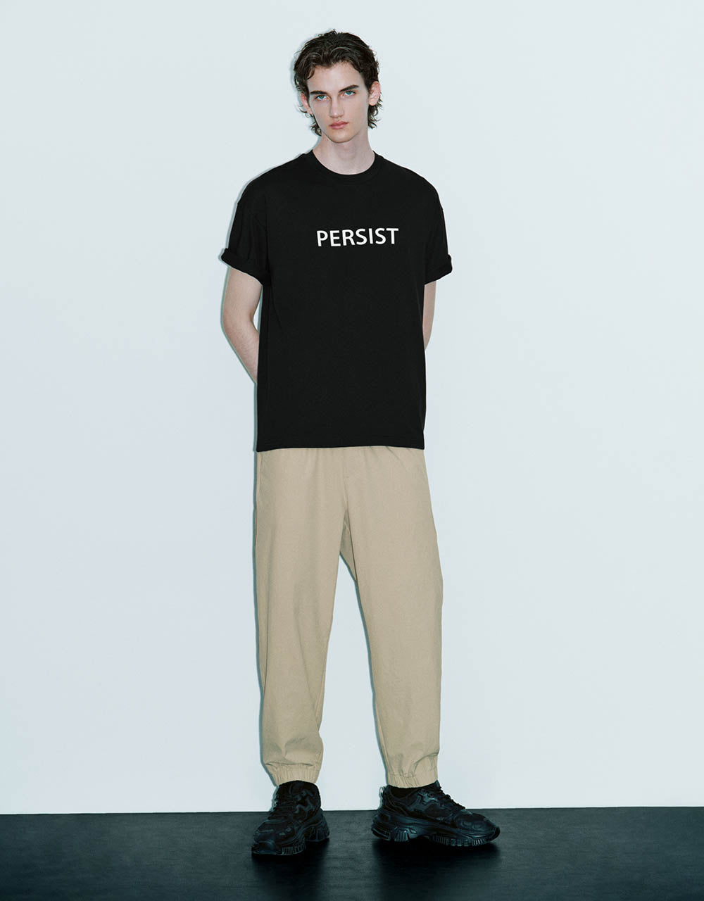 Letter Printed Crew Neck T-Shirt