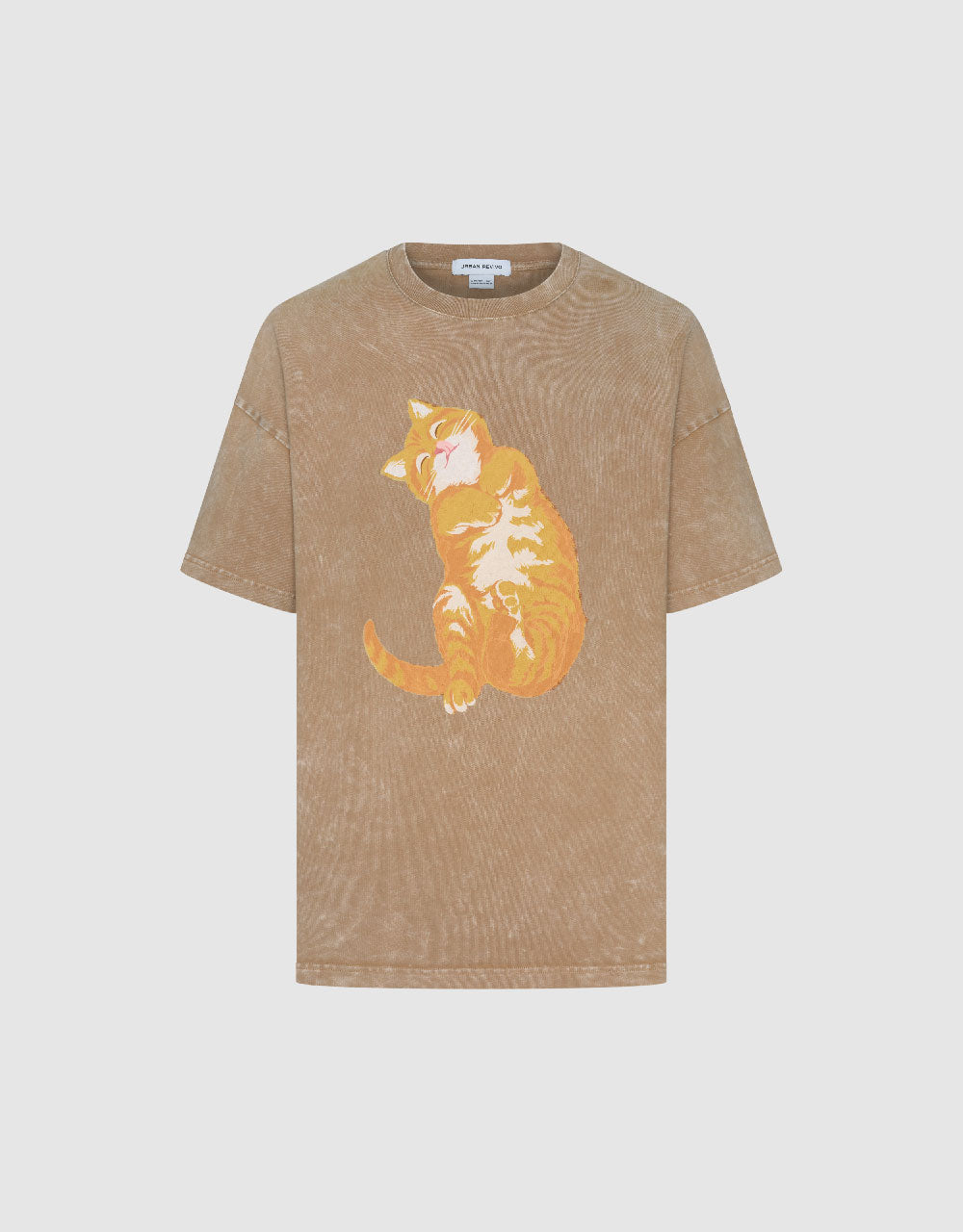 Cat Printed Crew Neck Loose T-Shirt