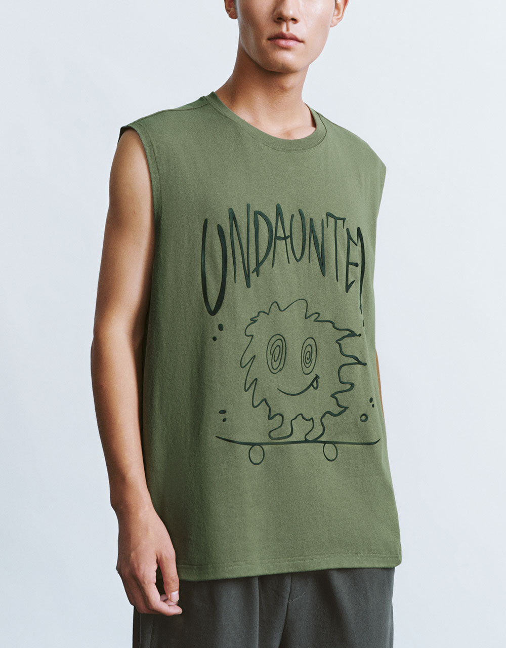 Printed Crew Neck Loose Tank Top