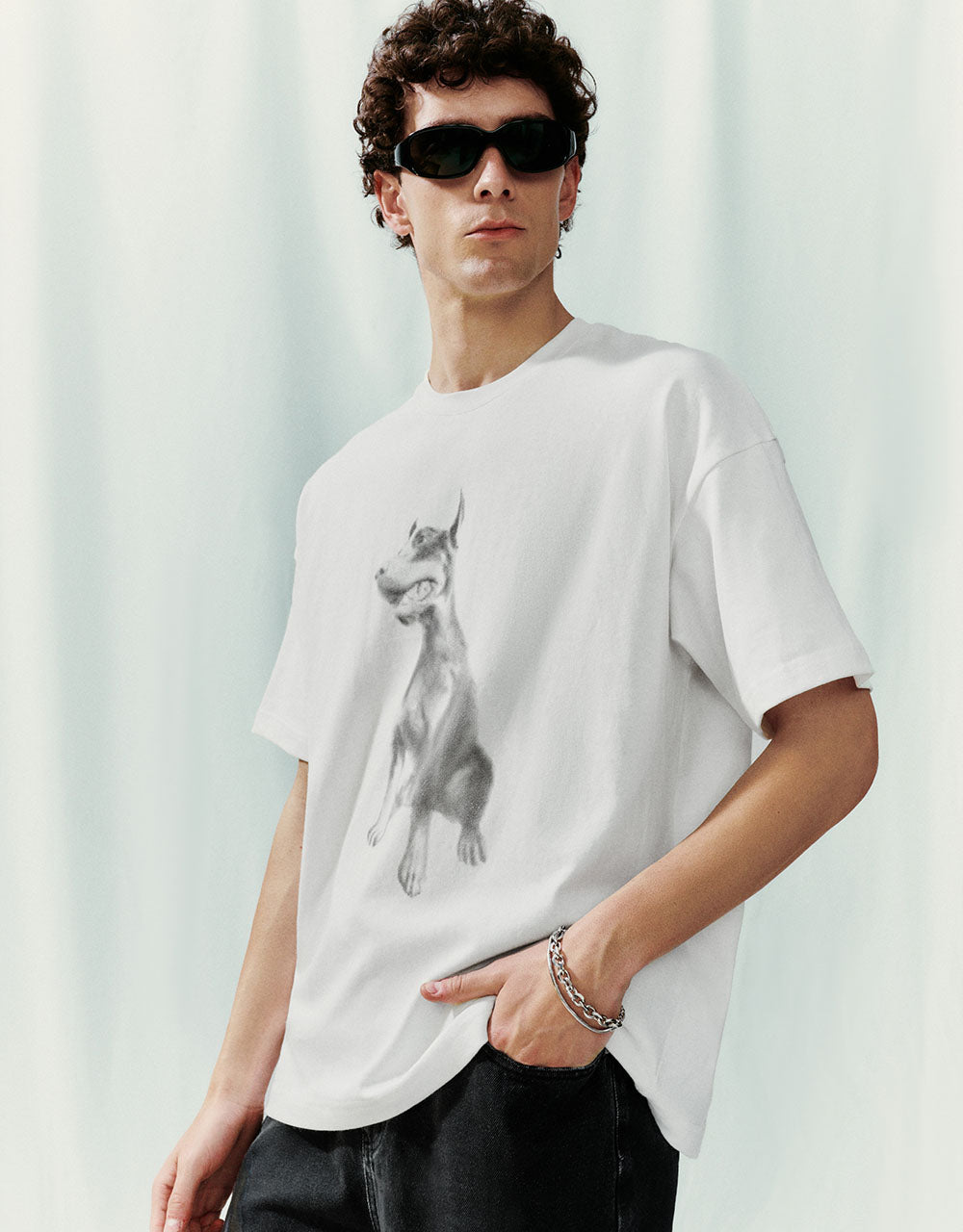 Printed Crew Neck Loose T-Shirt