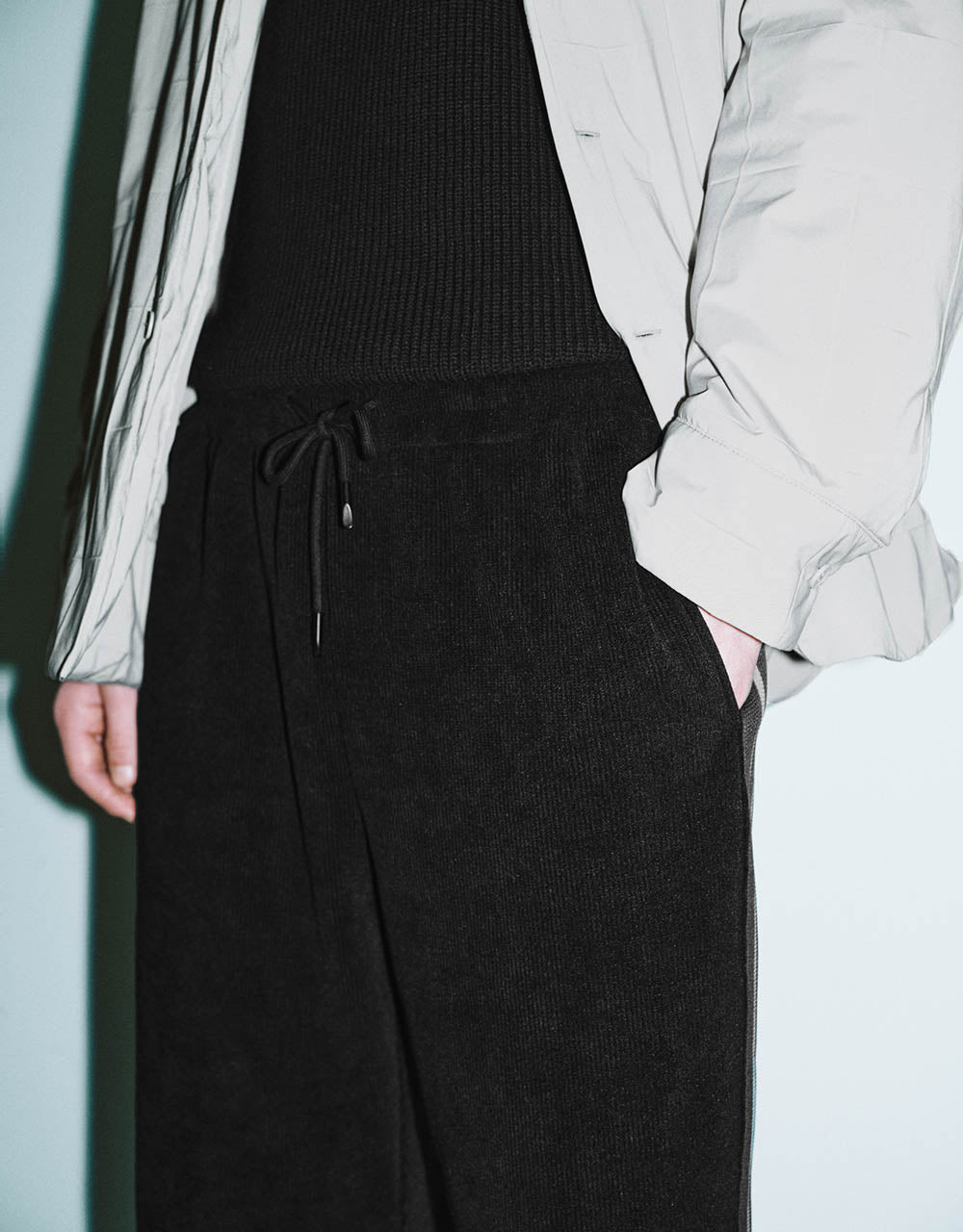 Drawstring Waist Wide-Leg Pants