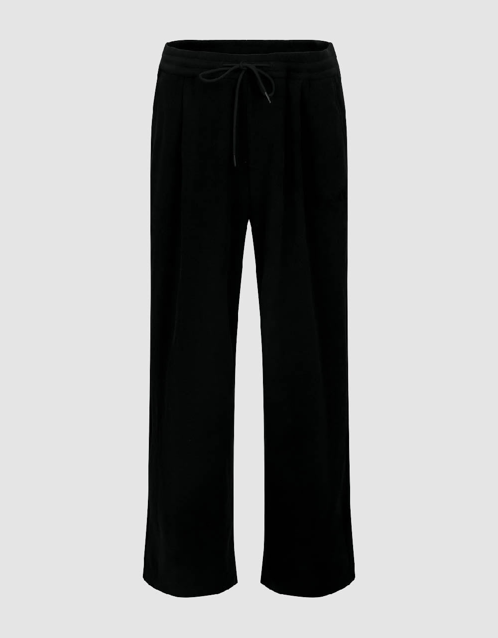 Drawstring Waist Knitted Wide-Leg Pants