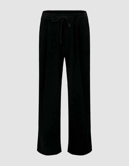 Drawstring Waist Knitted Wide-Leg Pants