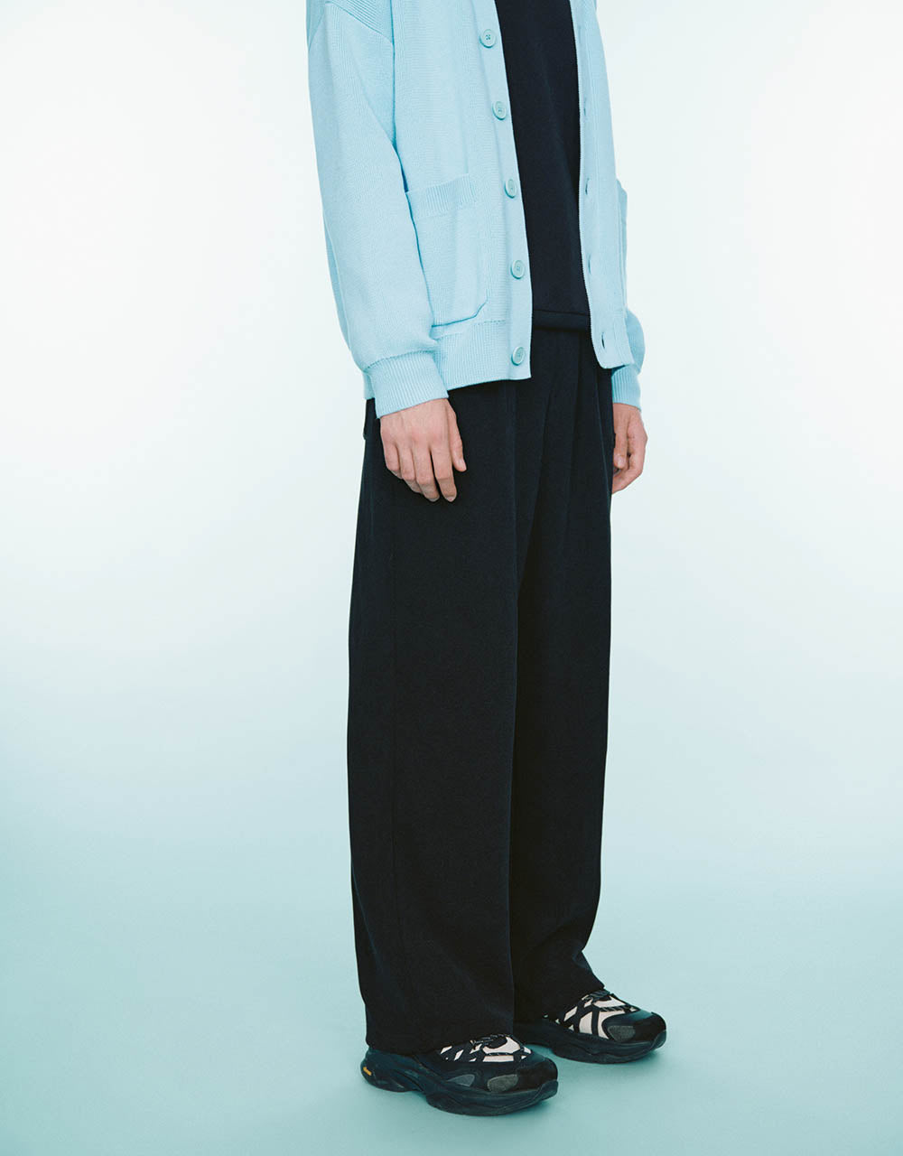 Drawstring Waist Knitted Wide-Leg Pants