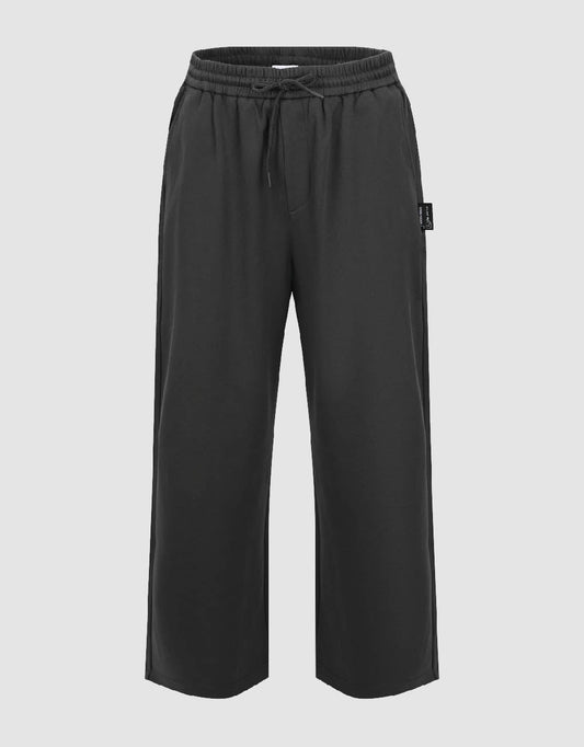 Elastic Waist Straight Pants