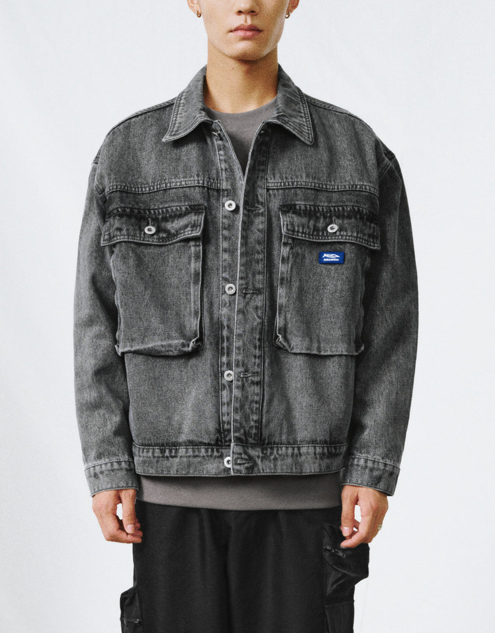 Drop Shoulder Sleeve Denim Jacket