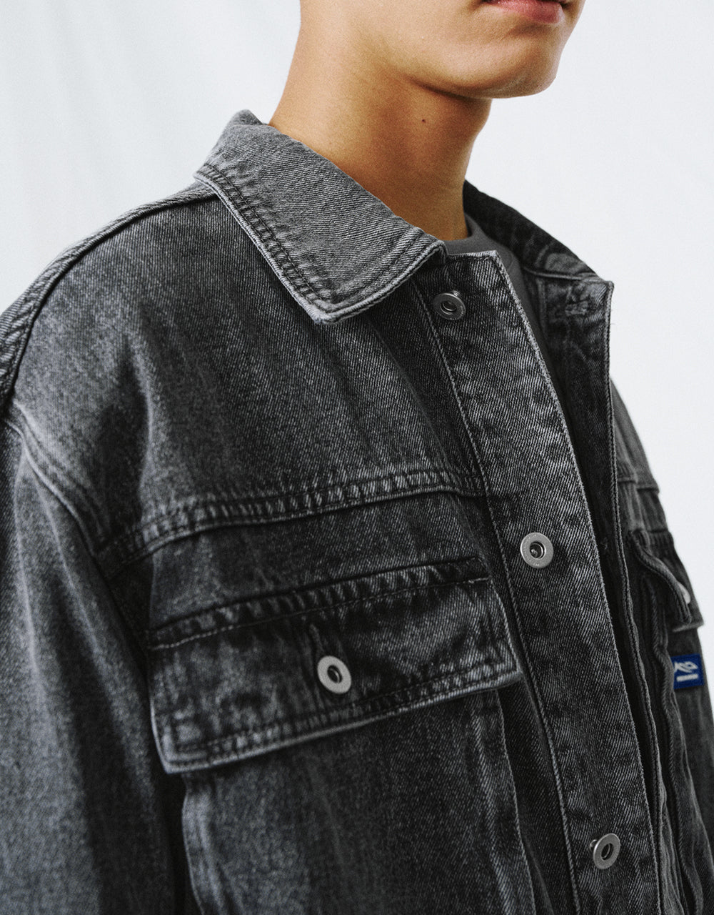 Drop Shoulder Sleeve Denim Jacket