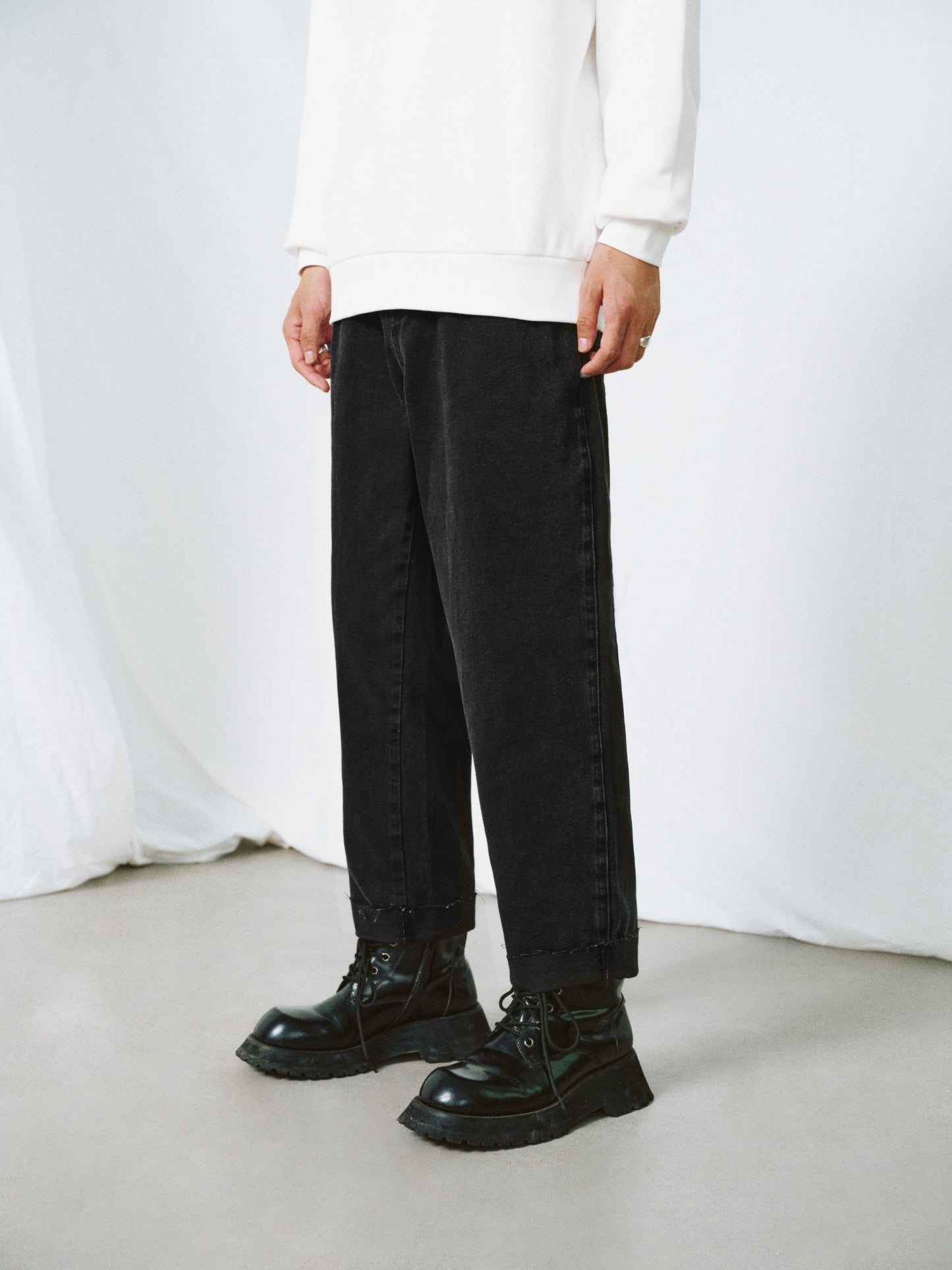 Raw Hem Straight Jeans