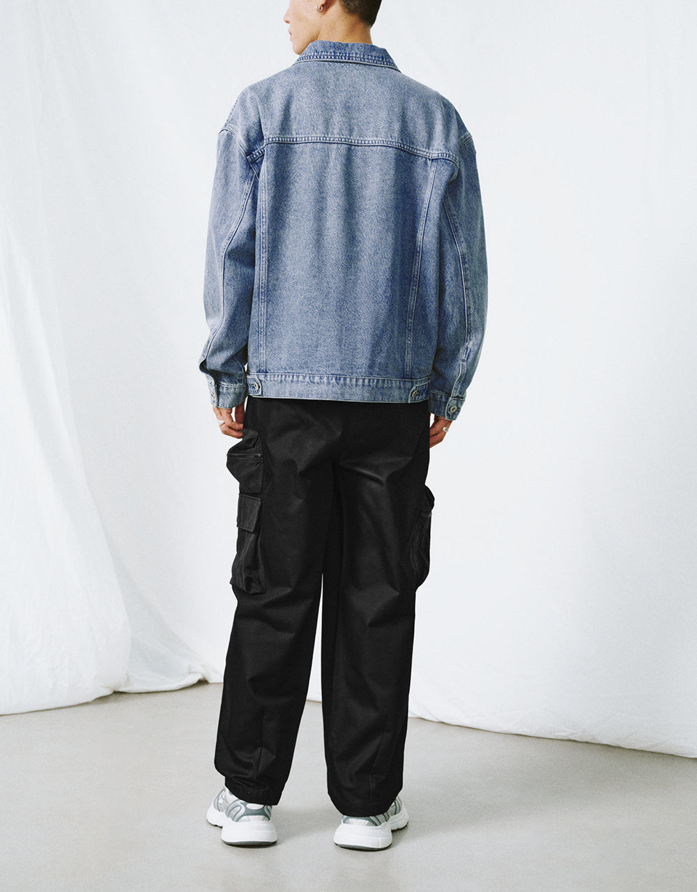 Drop Shoulder Sleeve Denim Jacket