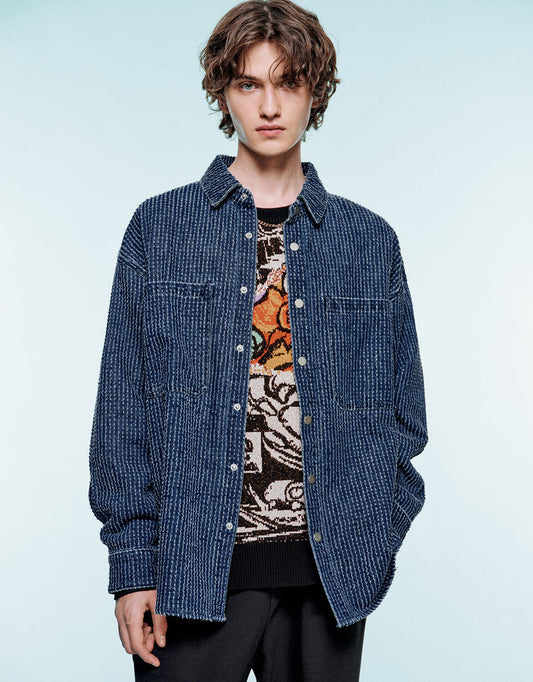 Pressed Button Denim Shirt