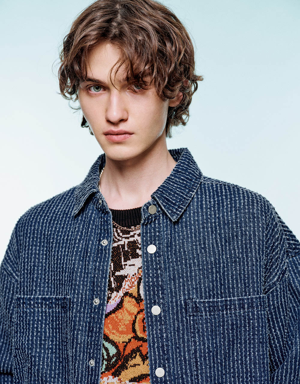 Pressed Button Denim Shirt