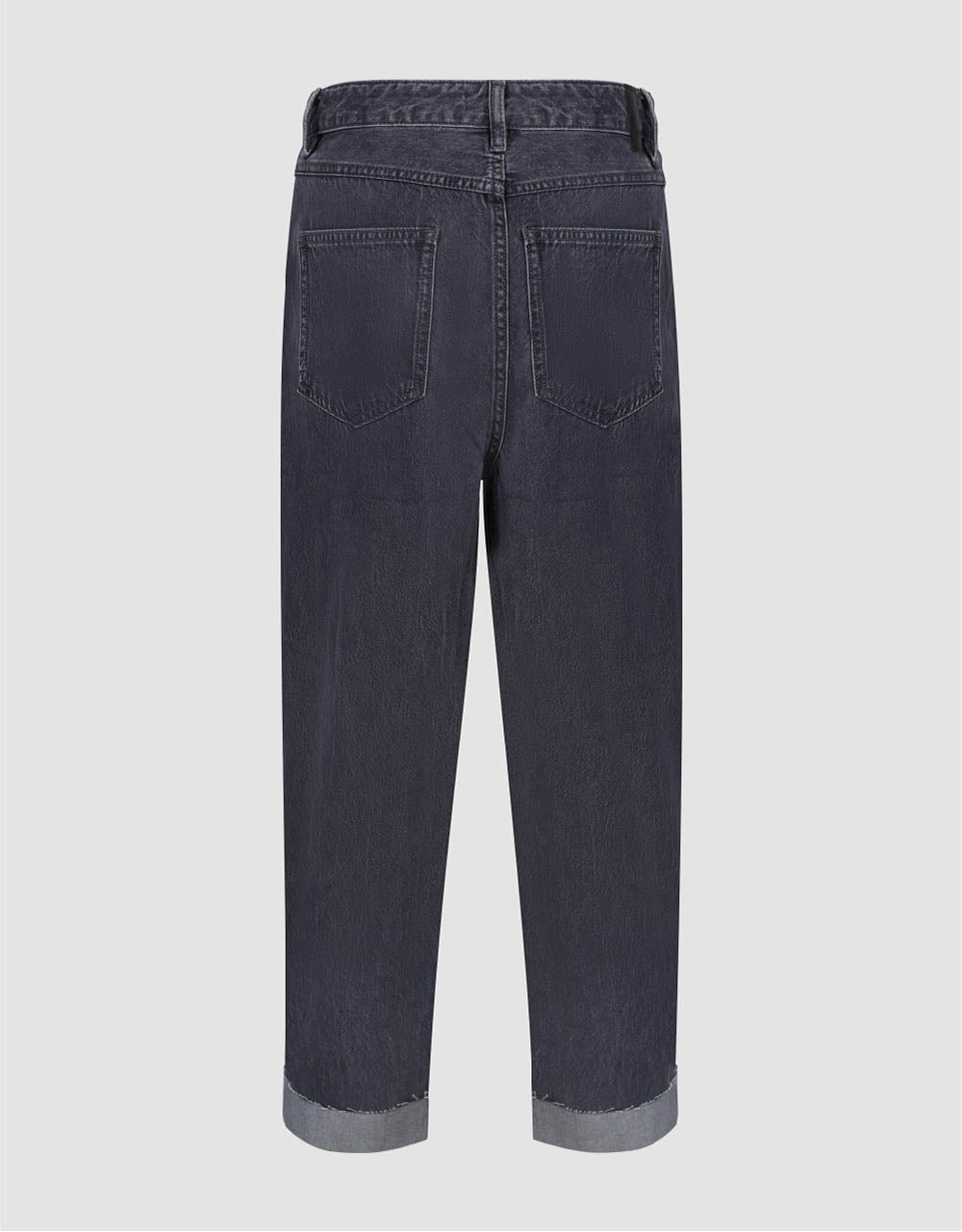 Rolled Up Hem Straight Jeans