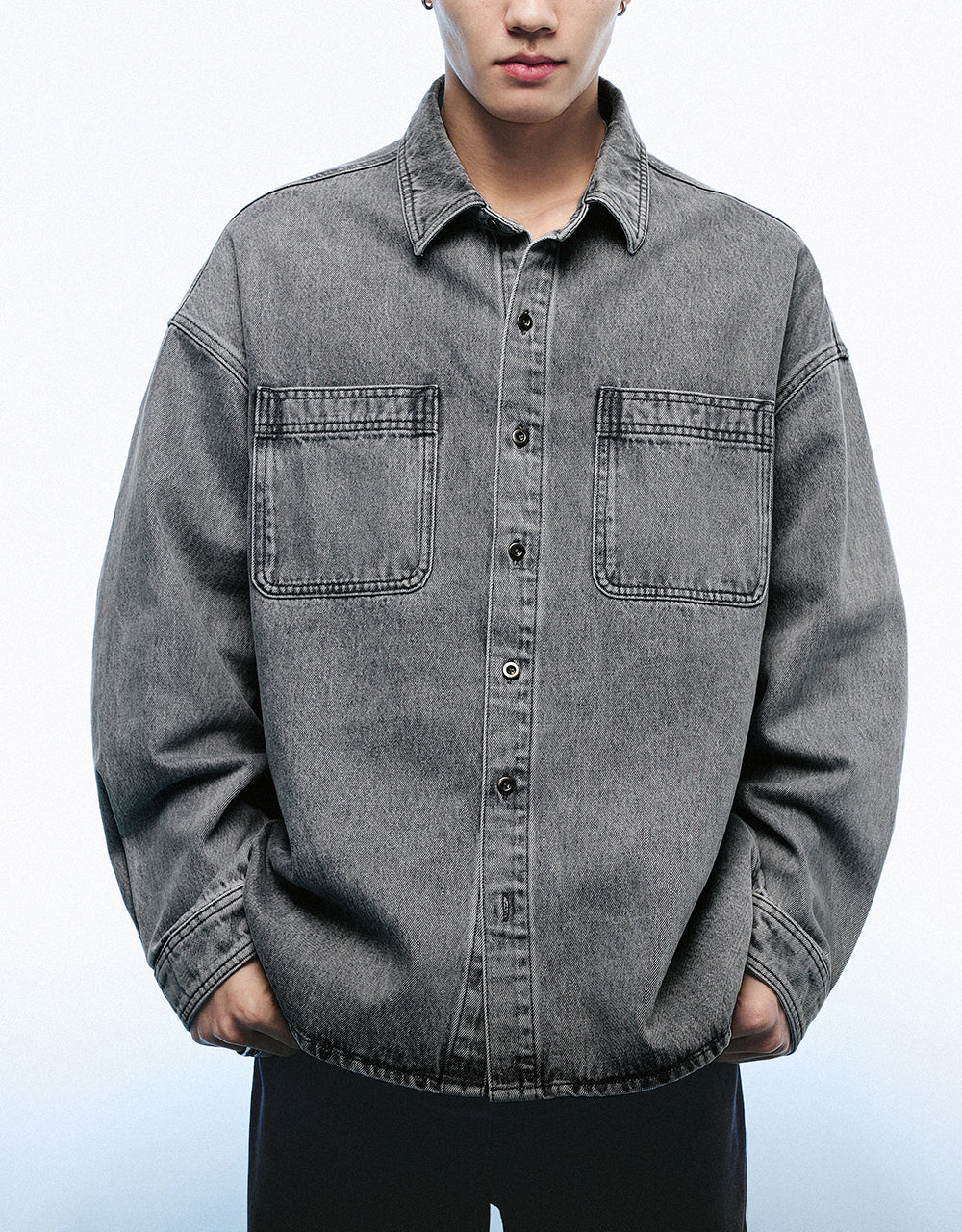 Button Up Oversized Denim Shirt