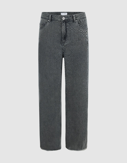 Raw Hem Straight Jeans