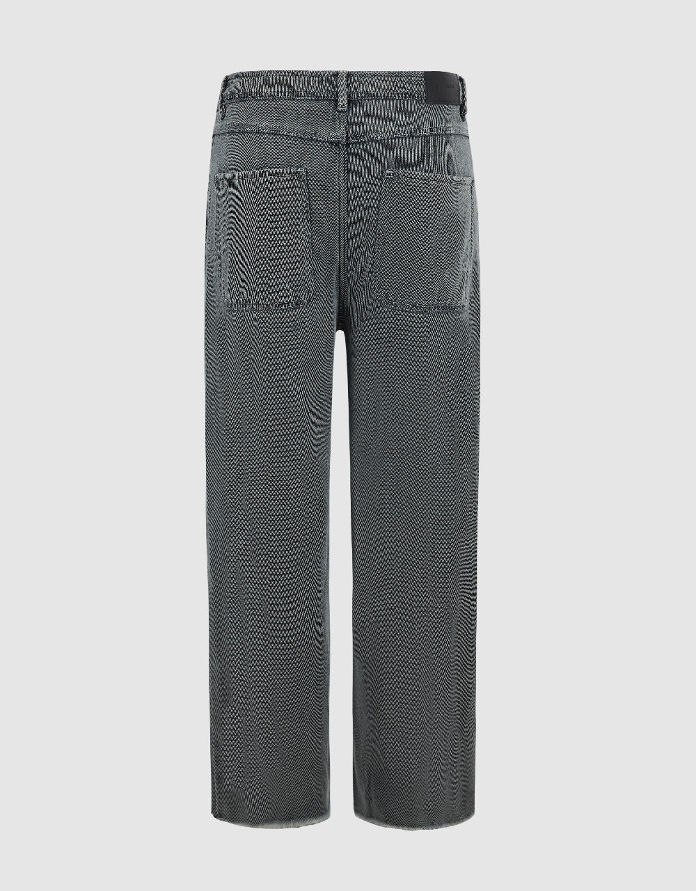 Raw Hem Straight Jeans