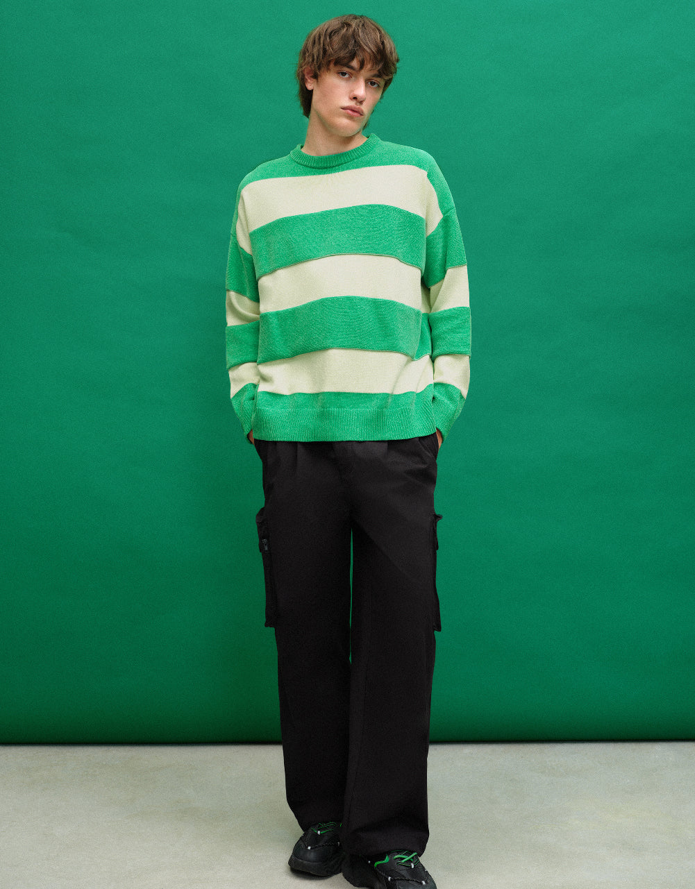 Striped Crew Neck Knitted T-Shirt