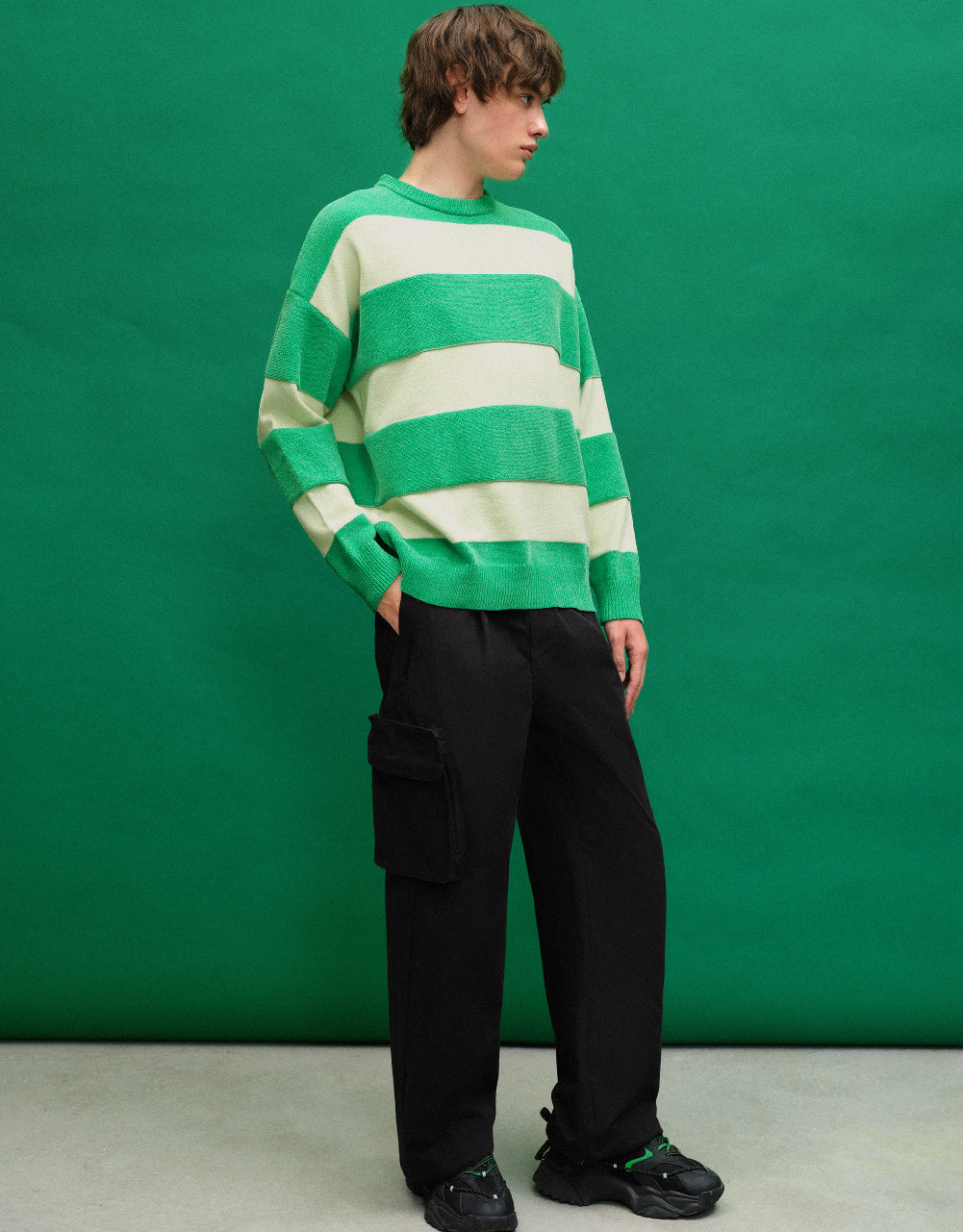 Striped Crew Neck Knitted T-Shirt