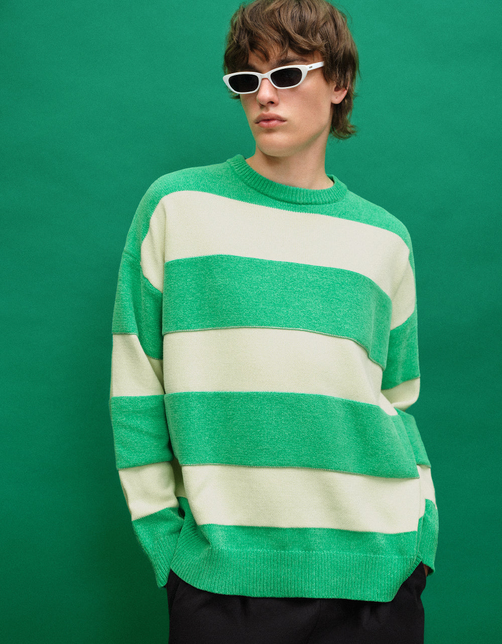 Striped Crew Neck Knitted T-Shirt