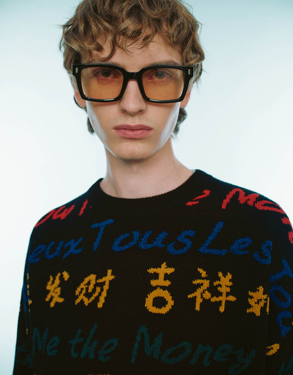 Letter Embroidered Crew Neck Sweater