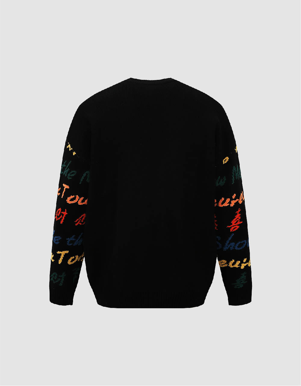 Letter Embroidered Crew Neck Sweater