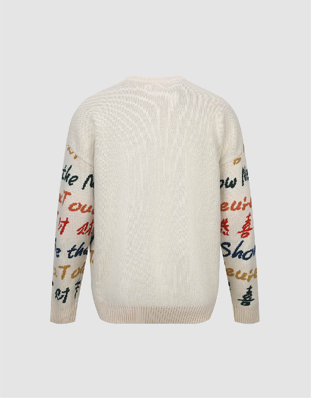 Letter Embroidered Crew Neck Sweater