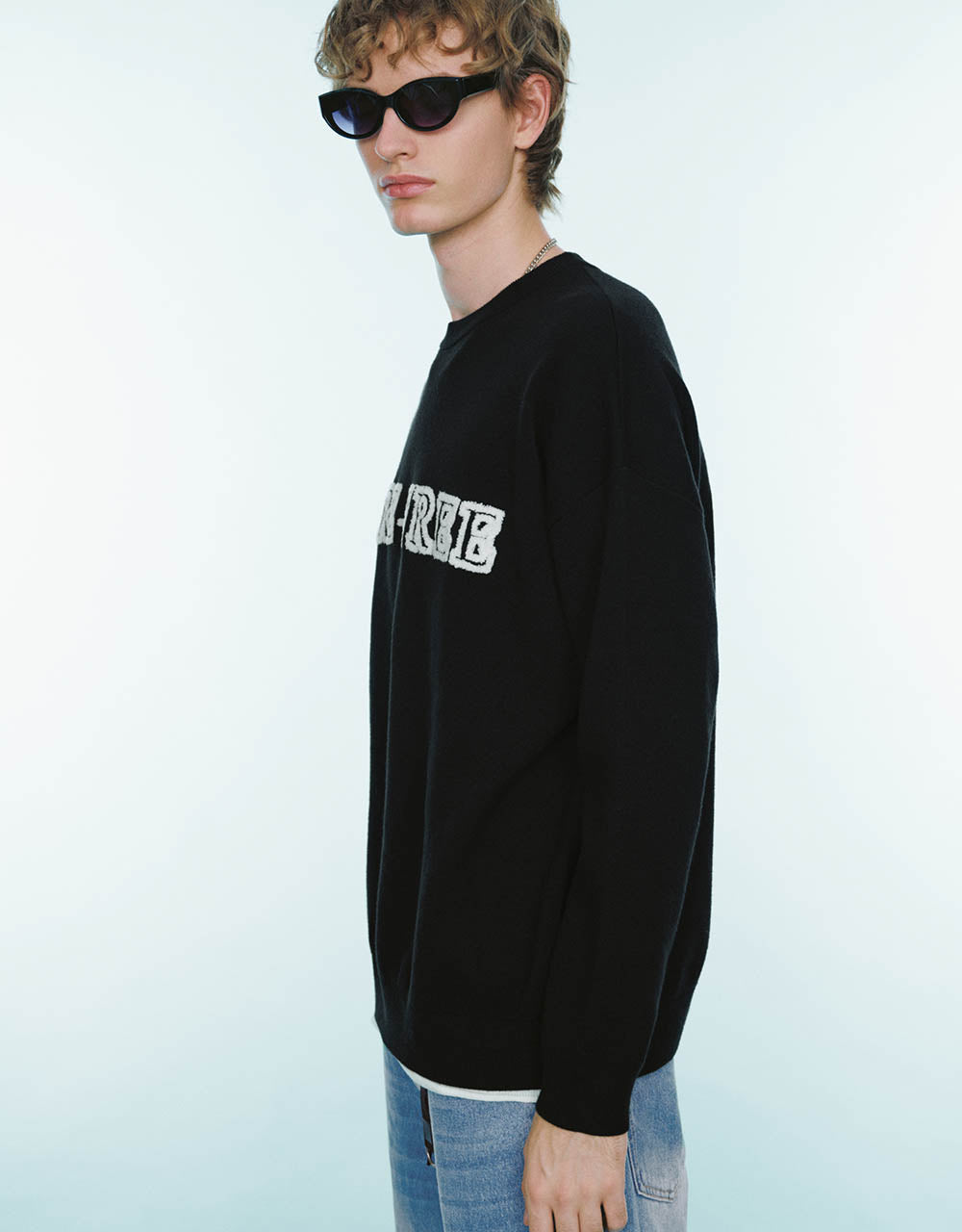 Letter Printed Knitted T-Shirt