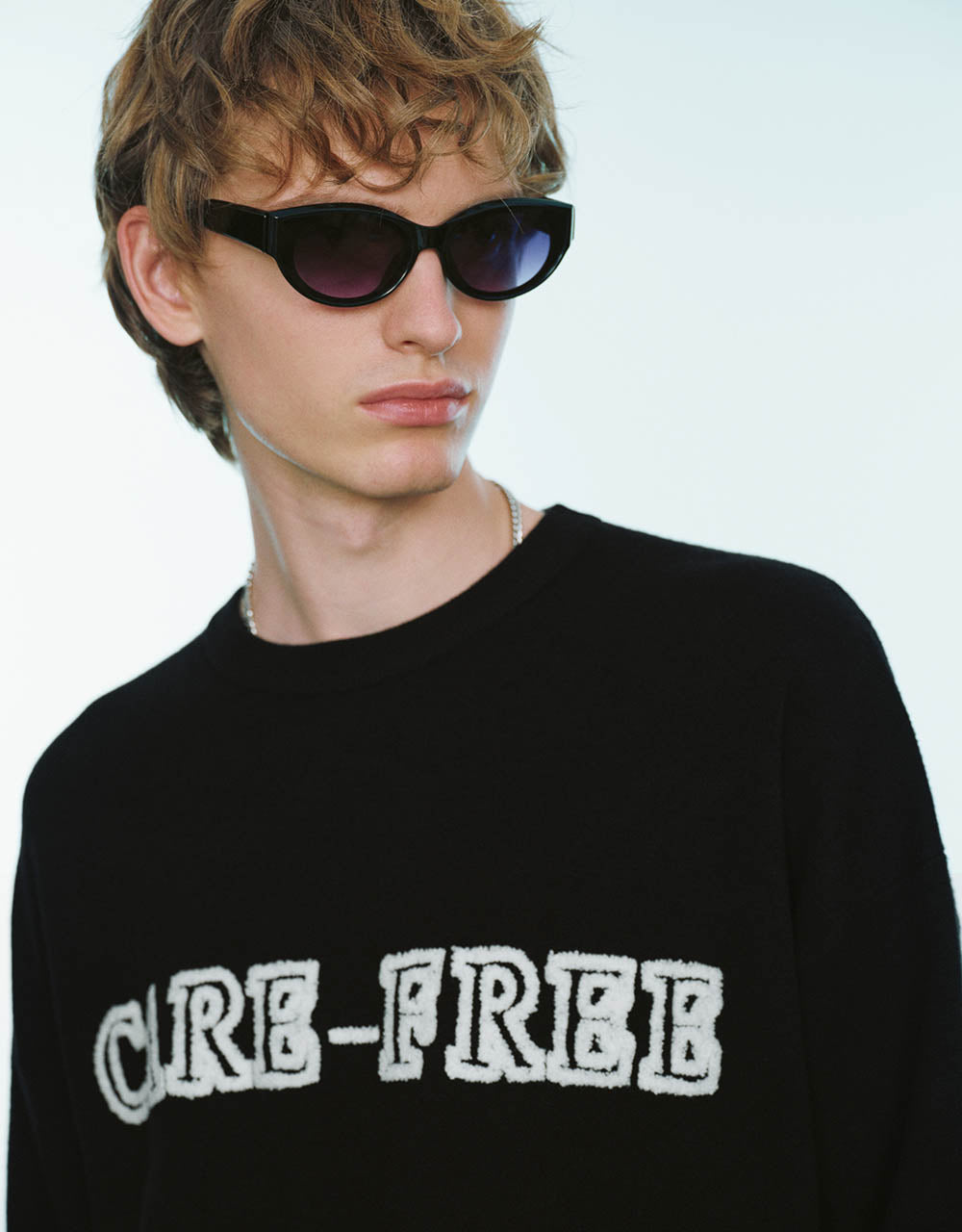 Letter Printed Knitted T-Shirt