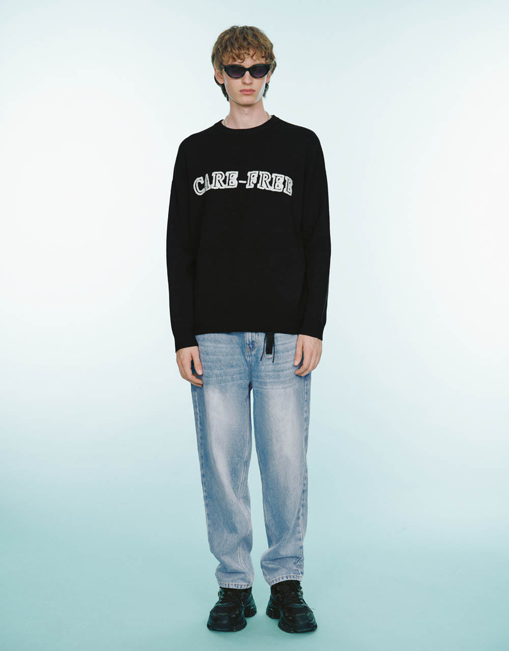 Letter Printed Knitted T-Shirt