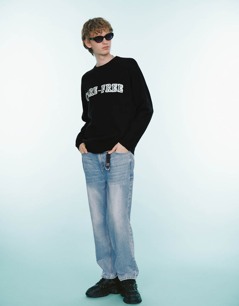 Letter Printed Knitted T-Shirt