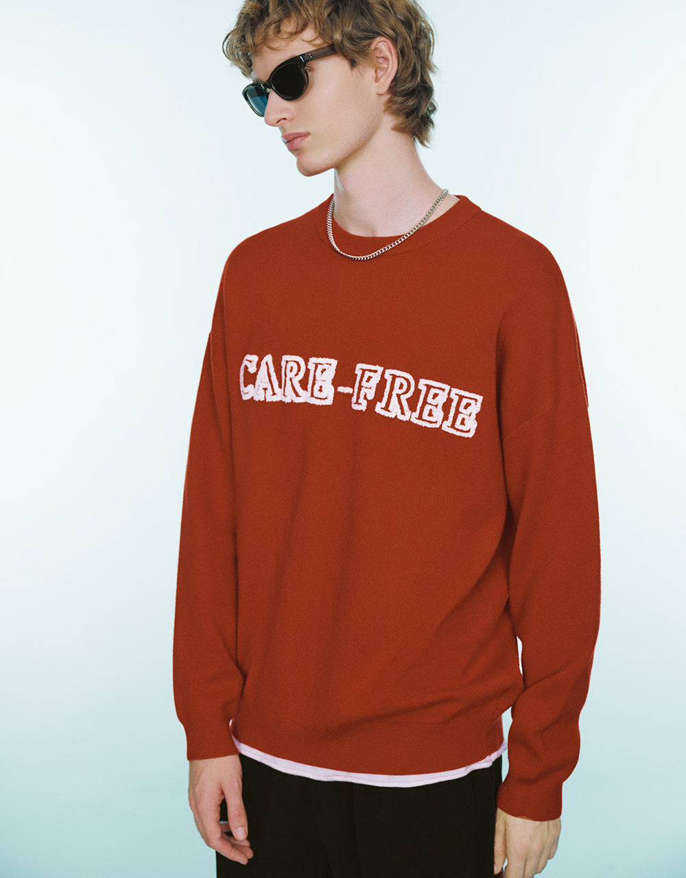 Letter Printed Knitted T-Shirt