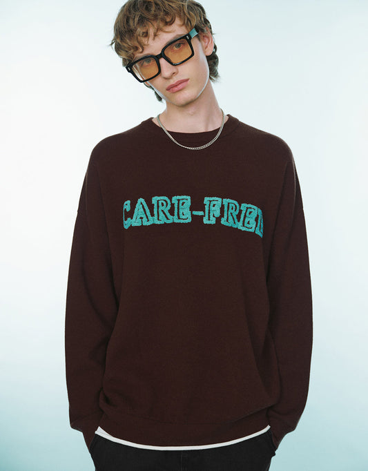 Letter Printed Knitted T-Shirt