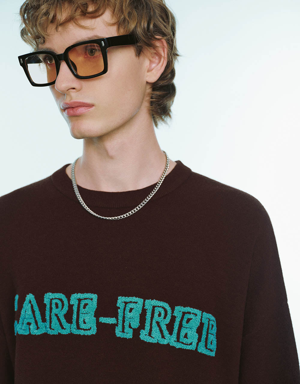 Letter Printed Knitted T-Shirt