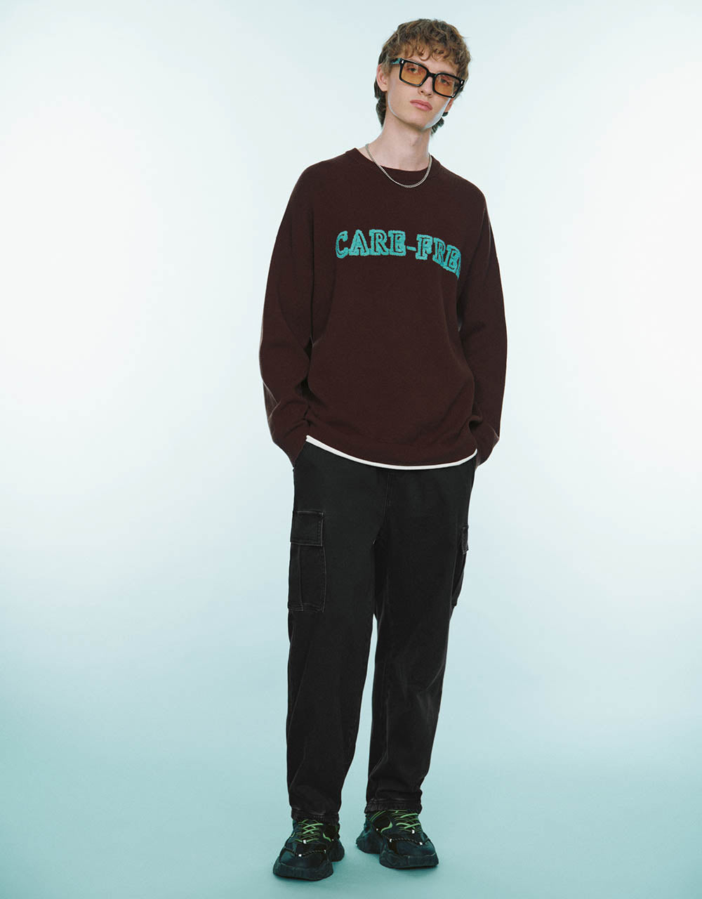 Letter Printed Knitted T-Shirt