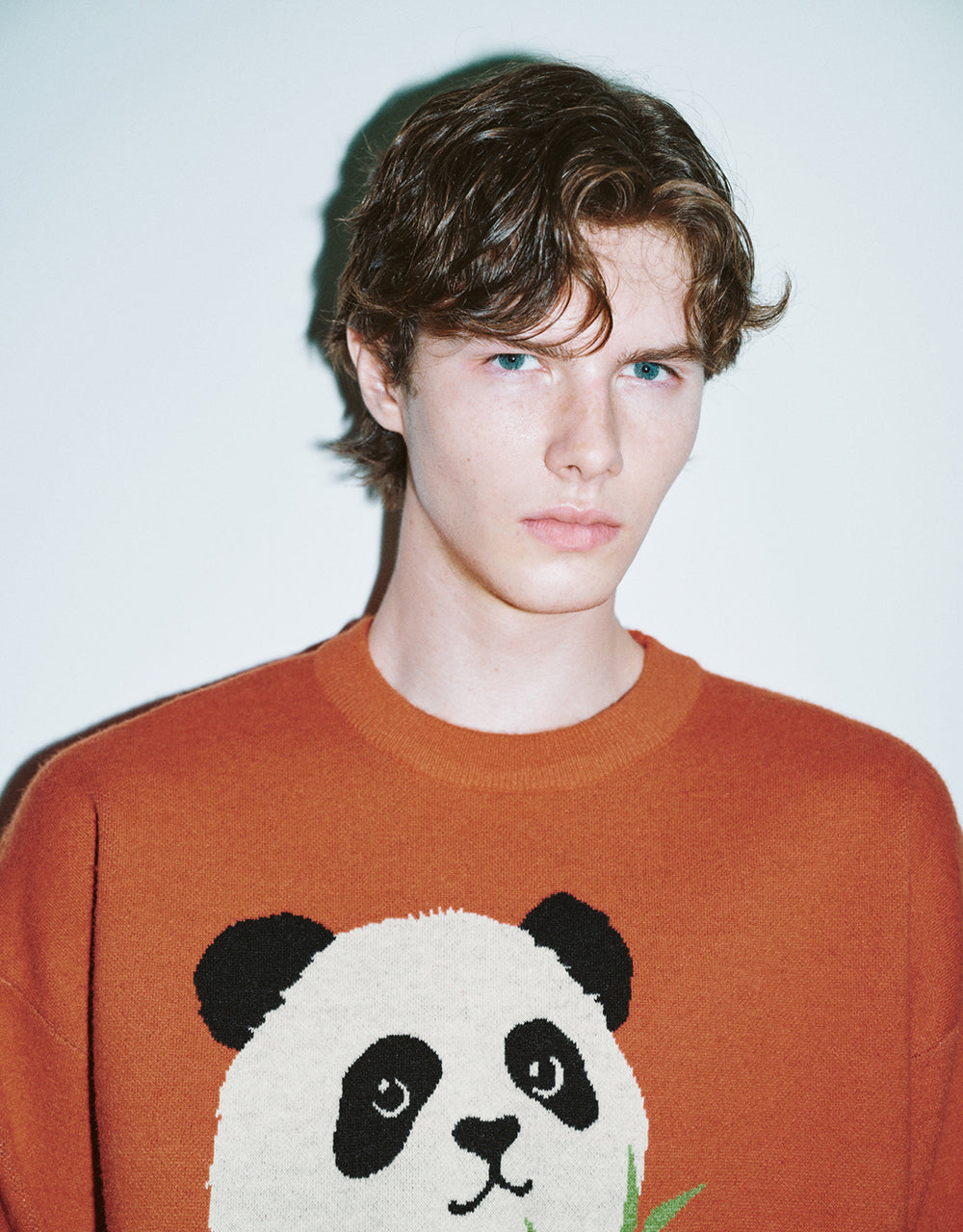 Panda Embroidered Knitted T-Shirt