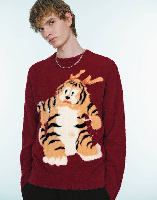 Animal Embroidered Knitted T-Shirt